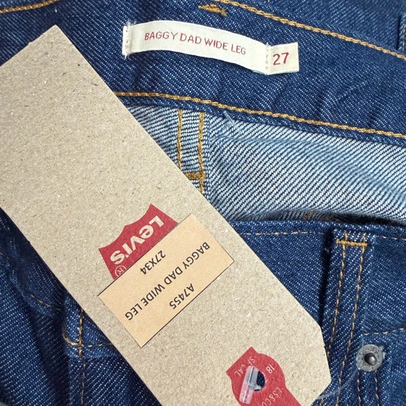 Levi's Baggy Dad Wide Leg Denim Jeans - Size 27 - Picture 6 of 7